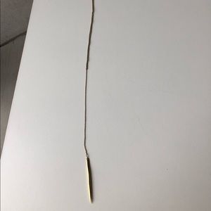 Dainty gold long necklace with charm on end